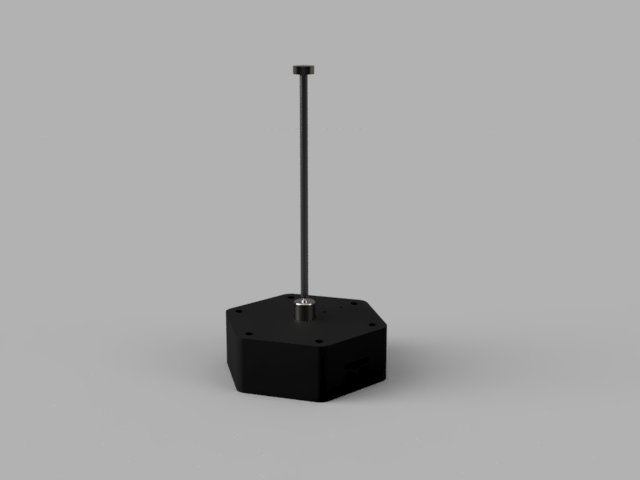 The base with attached motor and spindle.