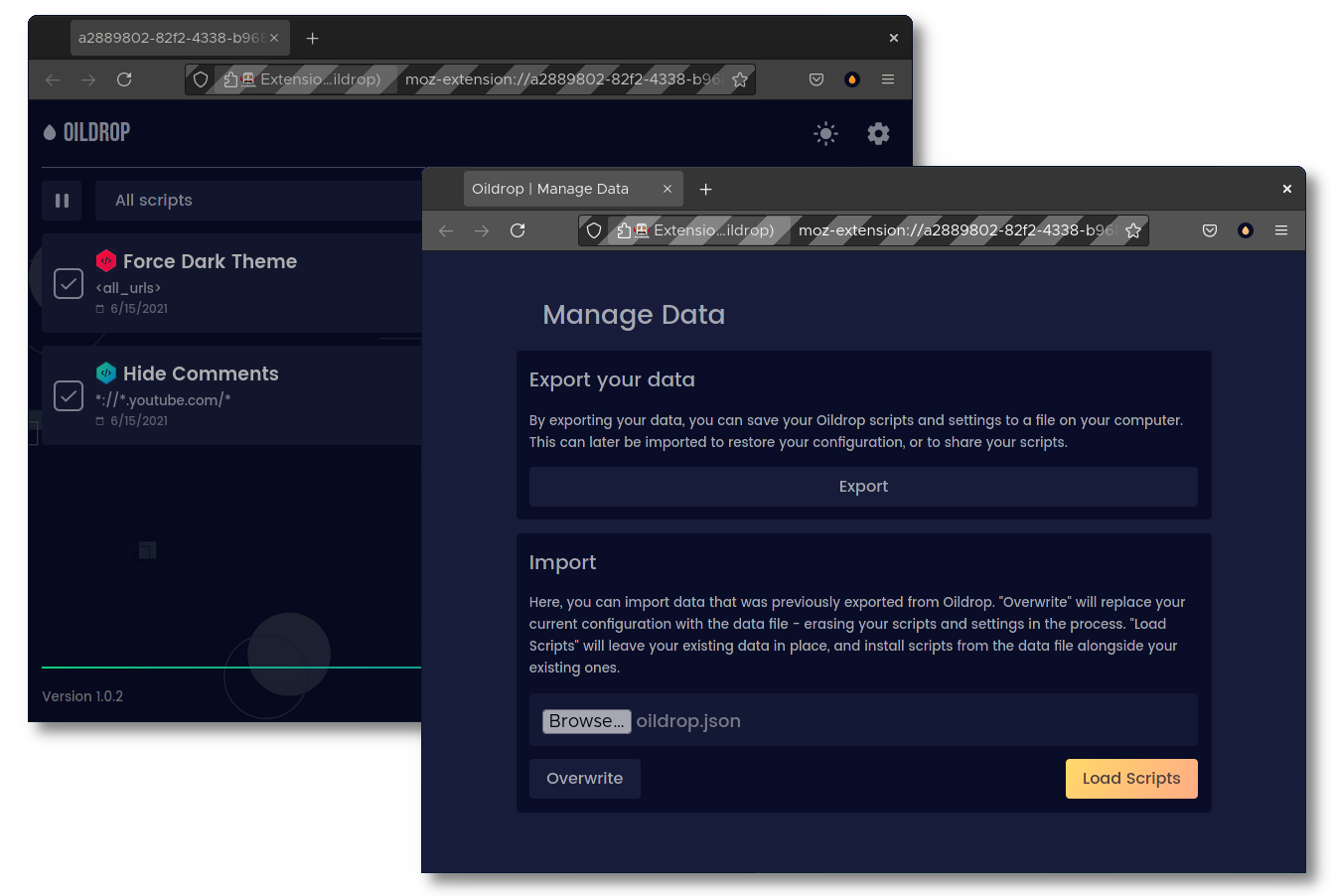 More screenshots of Oildrop